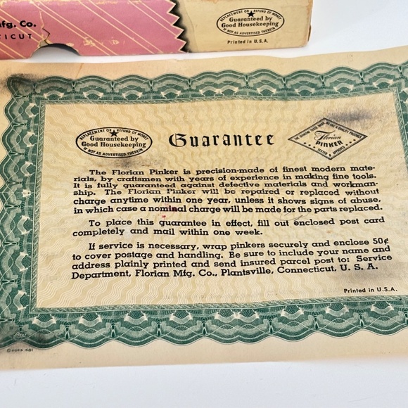 THE FLORIAN PINKER vintage 1950's pinking shears precision made NEW in box craft - Picture 13 of 13